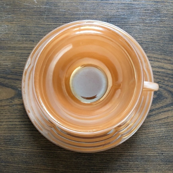 Fire King Orange Tea Cup And  Saucer Set Vintage - Picture 5 of 7